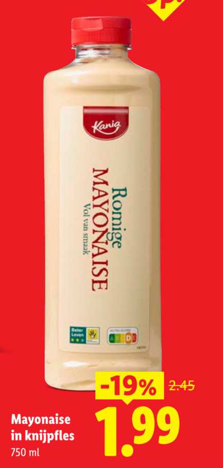 mayonaise 750 kania romige beter leven ml folder aanbieding bij Lidl