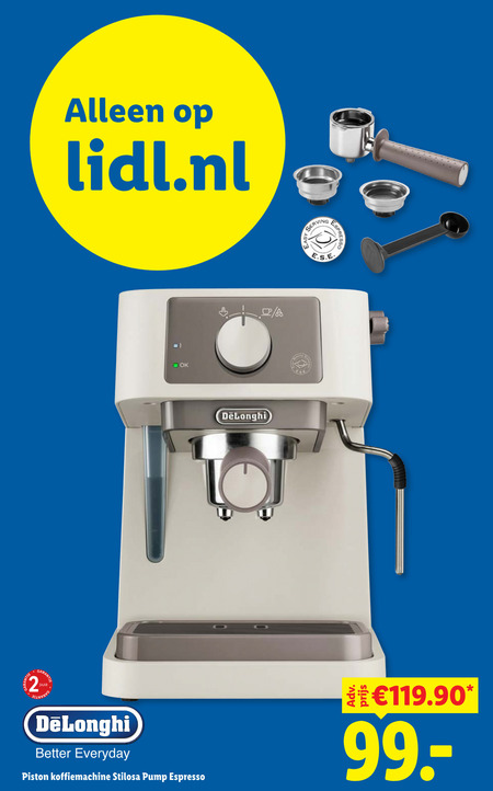 DeLonghi   espressoapparaat folder aanbieding bij  Lidl - details