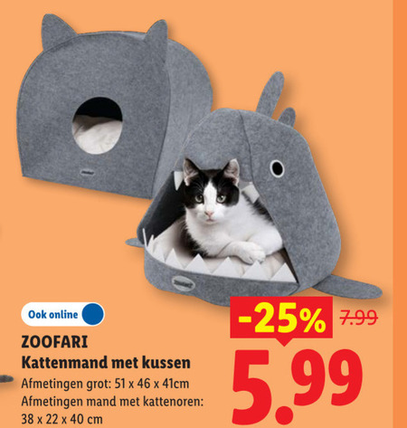 Zoofari   kattenmand folder aanbieding bij  Lidl - details