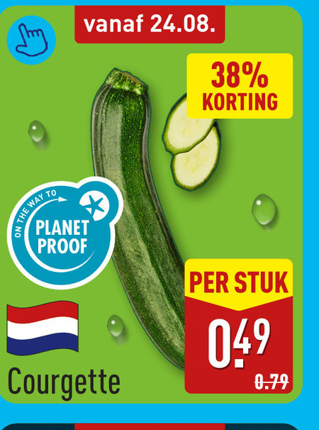 courgette to planet proof stuk folder aanbieding bij Aldi