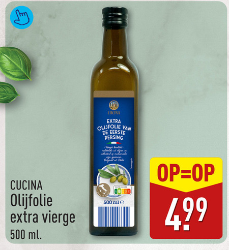 olijfolie 500 cucina vierge ml persing wind r folder aanbieding bij Aldi