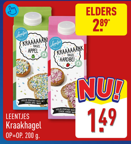 hagelslag 200 hagel appel aardbei elders vrolijk krakende folder aanbieding bij Aldi