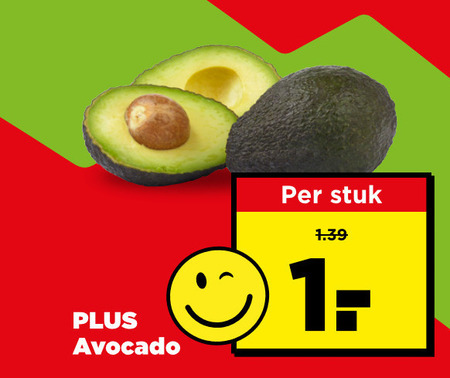 avocado stuk folder aanbieding bij Plus