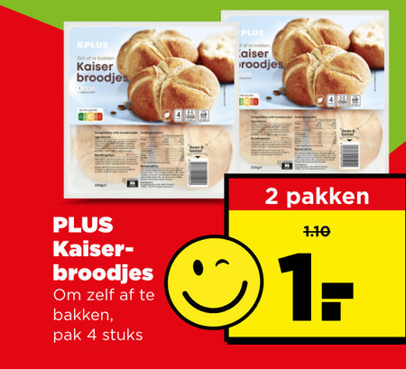 kaiserbroodjes 1 2 4 1000 kaiser broodjes be bakken pak stuks pakken folder aanbieding bij Plus