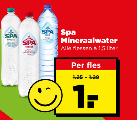 spa mineraalwater finesse intense mineral reine flessen 1 5 liter fles folder aanbieding bij Plus Spa mineraalwater folder aanbieding bij Plus - details
