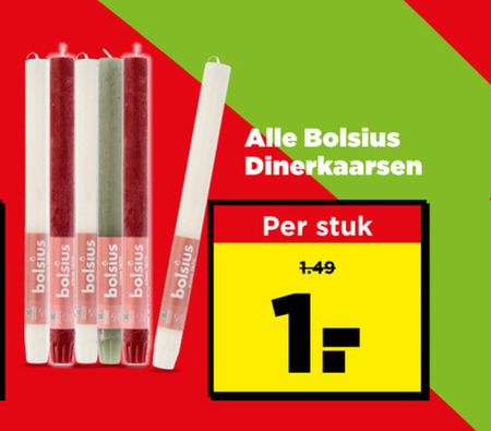 Bolsius   dinerkaars folder aanbieding bij  Plus - details