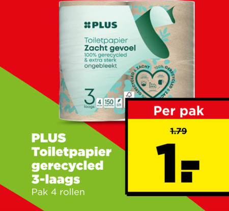 Plus Huismerk   toiletpapier folder aanbieding bij  Plus - details