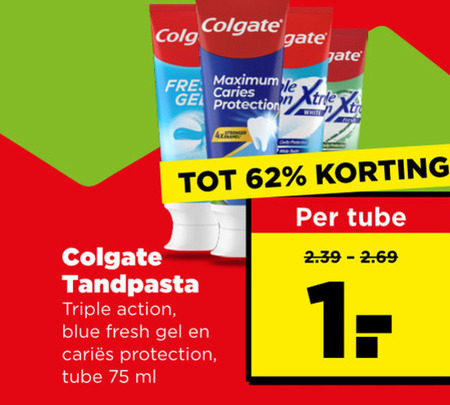 Colgate   tandpasta folder aanbieding bij  Plus - details