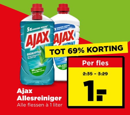 Ajax   allesreiniger folder aanbieding bij  Plus - details