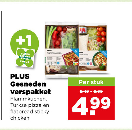 groentenpakket 9220 1 buiten servies zegel flammkuchen gesneden verspakket turkse pizza flatbread sticky chicken stuk 4 99 folder aanbieding bij Plus