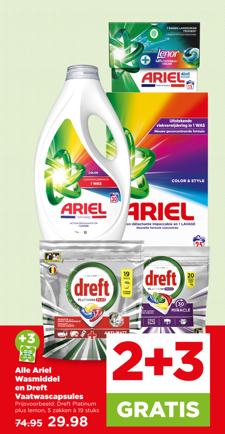 Ariel   wasmiddel, vaatwasmiddel folder aanbieding bij  Plus - details