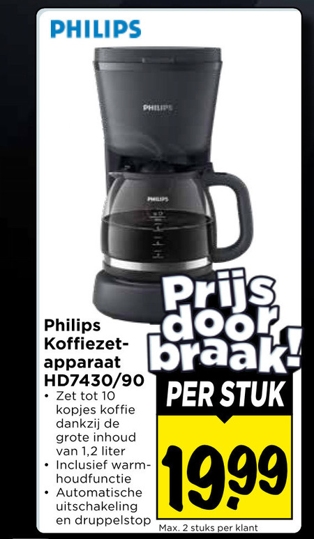 Philips   koffiezetapparaat folder aanbieding bij  Vomar - details