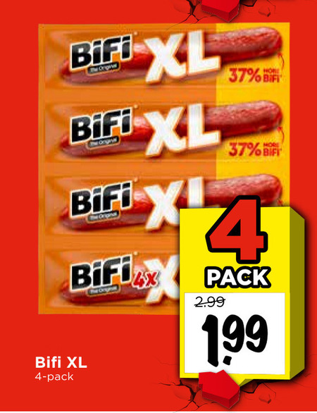 bifi bierworstjes 4 xl original pack folder aanbieding bij Vomar Bifi bierworstjes folder aanbieding bij Vomar - details