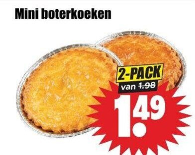 koeken 2 mini boterkoeken pack folder aanbieding bij Dirk