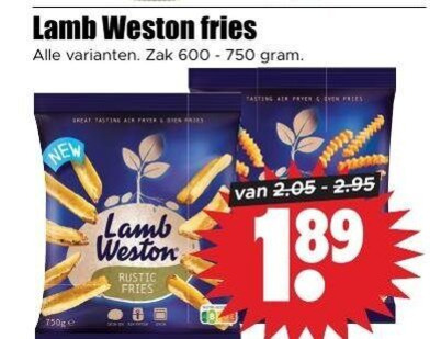 lamb and weston patat 600 750 fries zak new tasting air rustic folder aanbieding bij Dirk Lamb and Weston patat folder aanbieding bij Dirk - details
