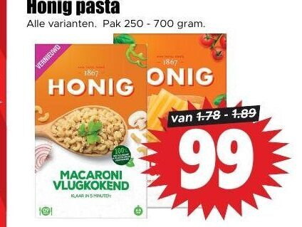 Honig   spaghetti, macaroni folder aanbieding bij  Dirk - details