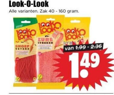 look-o-look snoep 40 160 zak veters zure folder aanbieding bij Dirk Look-o-Look snoep folder aanbieding bij Dirk - details