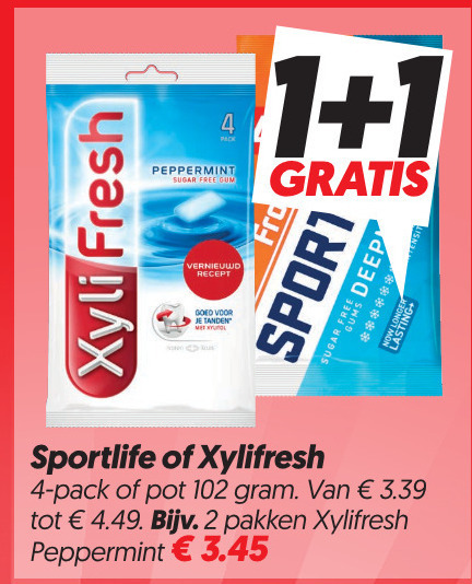 Xylifresh   kauwgom folder aanbieding bij  Dekamarkt - details