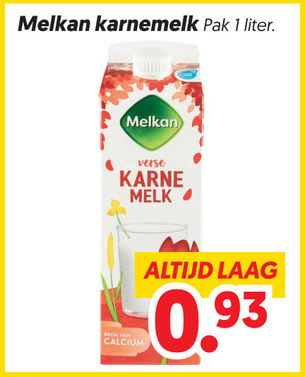 Melkan   karnemelk folder aanbieding bij  Dekamarkt - details