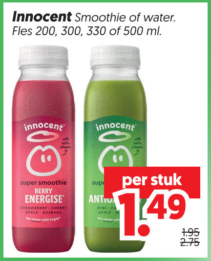 Innocent   fruitsmoothie folder aanbieding bij  Dekamarkt - details