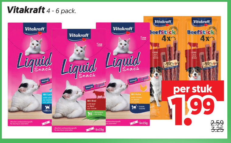Vitakraft   kattensnacks folder aanbieding bij  Dekamarkt - details