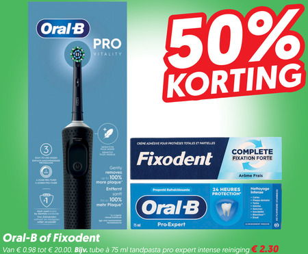 Oral-B   tandpasta, electrische tandenborstel folder aanbieding bij  Dekamarkt - details