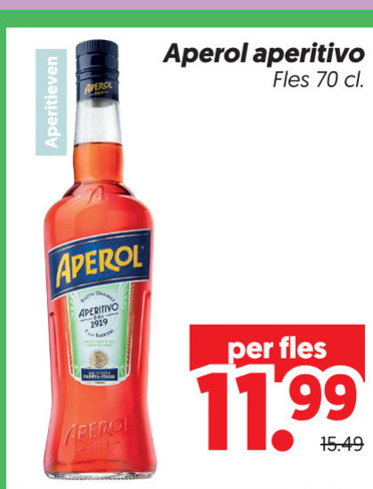 aperol aperitief aperitieven aperitivo fles folder aanbieding bij Dekamarkt Aperol aperitief folder aanbieding bij Dekamarkt - details
