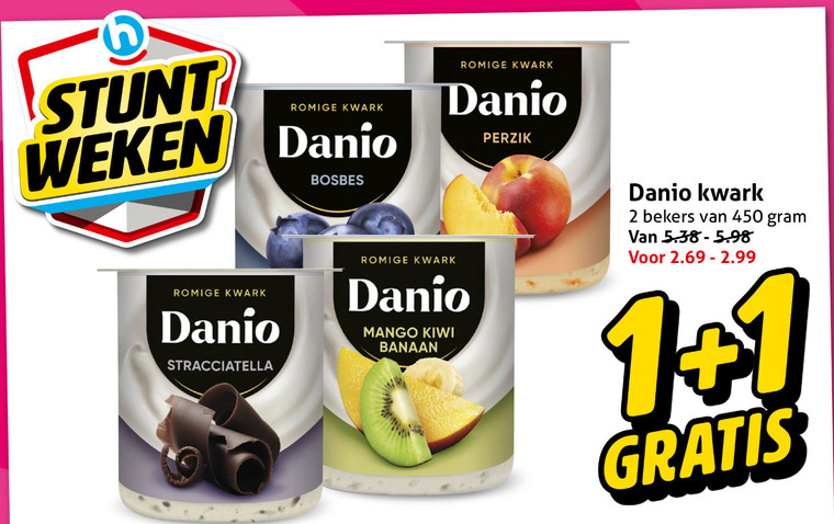 Danone Danio   kwark folder aanbieding bij  Hoogvliet - details