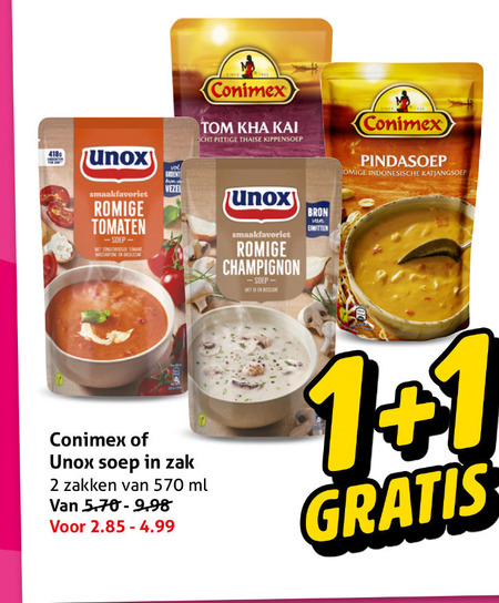 Conimex   soep folder aanbieding bij  Hoogvliet - details