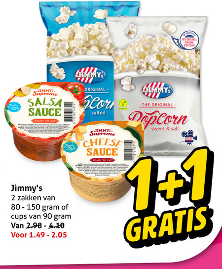 jimmys   popcorn folder aanbieding bij  Hoogvliet - details
