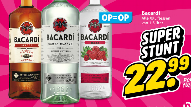Bacardi   rum folder aanbieding bij  Hoogvliet - details