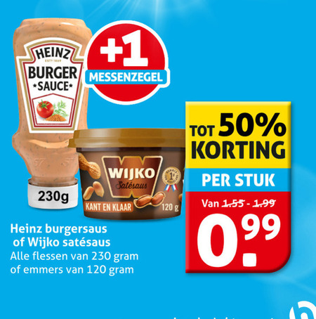 Heinz   snacksaus, satesaus folder aanbieding bij  Hoogvliet - details