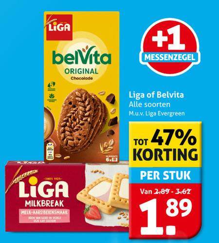 Liga   melkbiscuit folder aanbieding bij  Hoogvliet - details