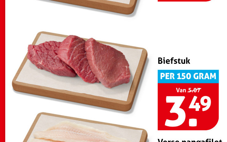 biefstuk 150 folder aanbieding bij Hoogvliet