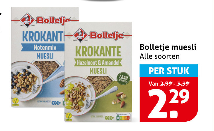 Bolletje   mueslireep folder aanbieding bij  Hoogvliet - details