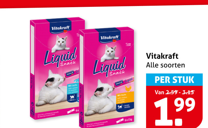 Vitakraft   kattensnacks folder aanbieding bij  Hoogvliet - details