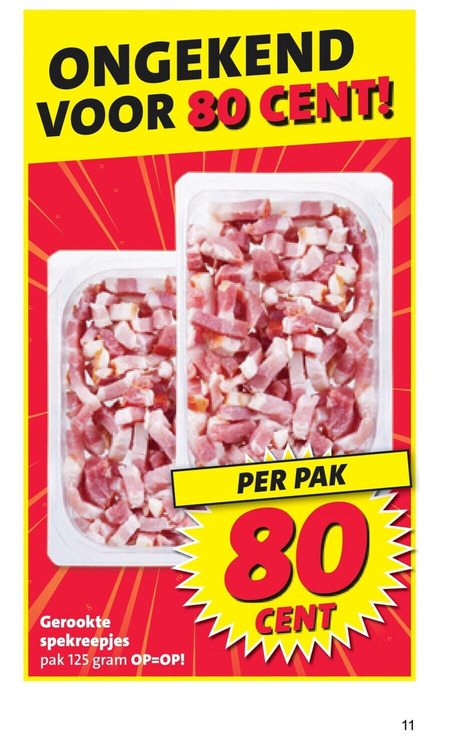 spekreepjes 11 80 cent gerookte pak folder aanbieding bij Nettorama