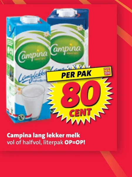 campina melk 80 pak cent lang halfvol folder aanbieding bij Nettorama Campina melk folder aanbieding bij Nettorama - details