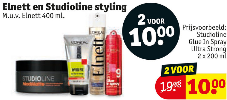 elnett studio line haargel hairspray 2 9 200 400 1000 1998 studioline styling ml loreal glue spray ultra strong folder aanbieding bij Kruidvat Studio Line hairspray, haargel folder aanbieding bij Kruidvat - details