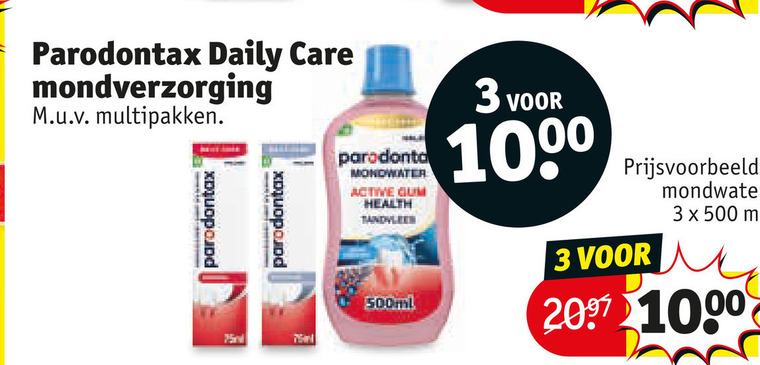 Paradontax   mondwater folder aanbieding bij  Kruidvat - details