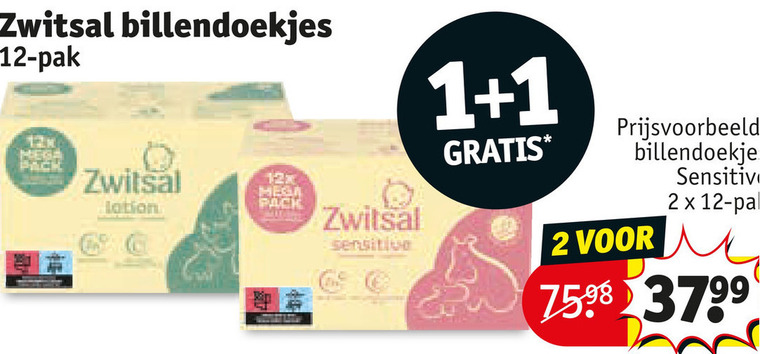 Zwitsal   billendoekjes folder aanbieding bij  Kruidvat - details