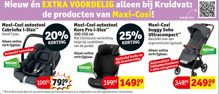 Maxi-Cosi   autokinderzitje folder aanbieding bij  Kruidvat - details