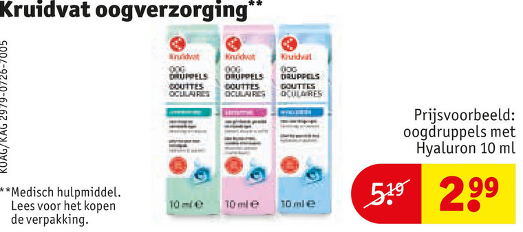 Kruidvat Huismerk   oogdruppels folder aanbieding bij  Kruidvat - details