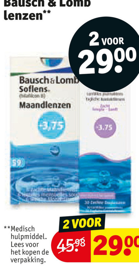 Bausch and Lomb   maandlenzen folder aanbieding bij  Kruidvat - details