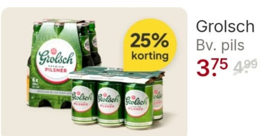 grolsch blikjes bier 25 6x pilsner pils folder aanbieding bij Picnic Grolsch blikje bier folder aanbieding bij Picnic - details