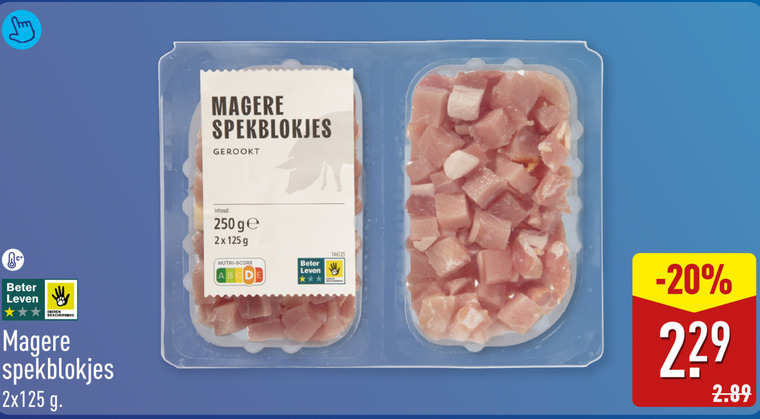 spekblokjes 250 beter leven dieren bescherming gerookt inhoud ge 2x nutri score folder aanbieding bij Aldi