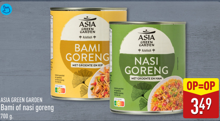 asia green garden oosterse maaltijd 34 700 specialiteit oorsprong nutri score aziatisch bami goreng groente kip ingredienten nasi ham folder aanbieding bij Aldi Asia Green Garden oosterse maaltijd folder aanbieding bij Aldi - details