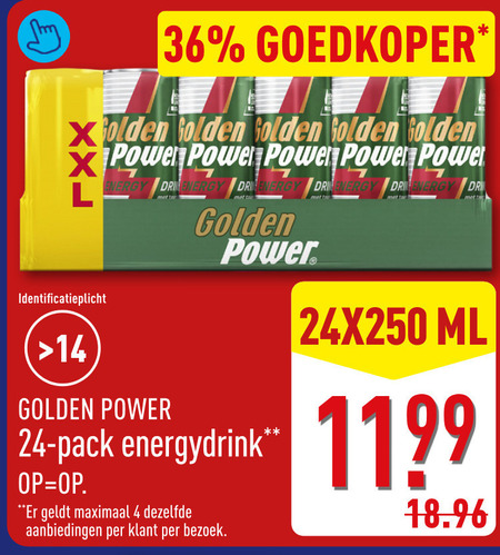 golden power energiedrank 4 14 24 36 goedkoper energy ml pack energydrink maximaal dezelfde bezoek folder aanbieding bij Aldi Golden Power energiedrank folder aanbieding bij Aldi - details