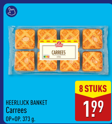 koeken 8 xxl banket carrees stuks heerlijck folder aanbieding bij Aldi
