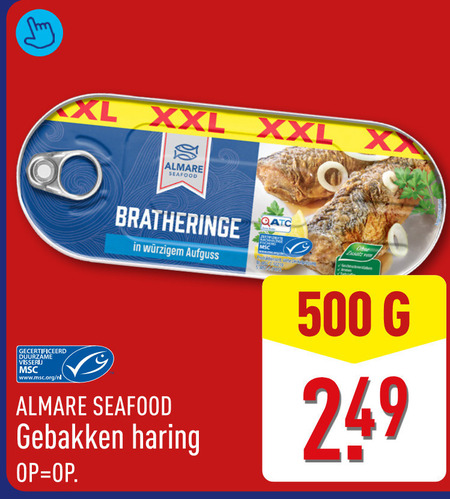 haring 500 xxl gecertificeerd duurzame visseri www.msc.org nl seafood gebakken folder aanbieding bij Aldi
